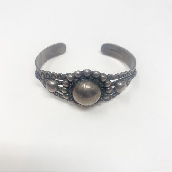 658 Vintage Fred Harvey Era Silver Ingot Cuff Bracelet - Picture 3 of 12